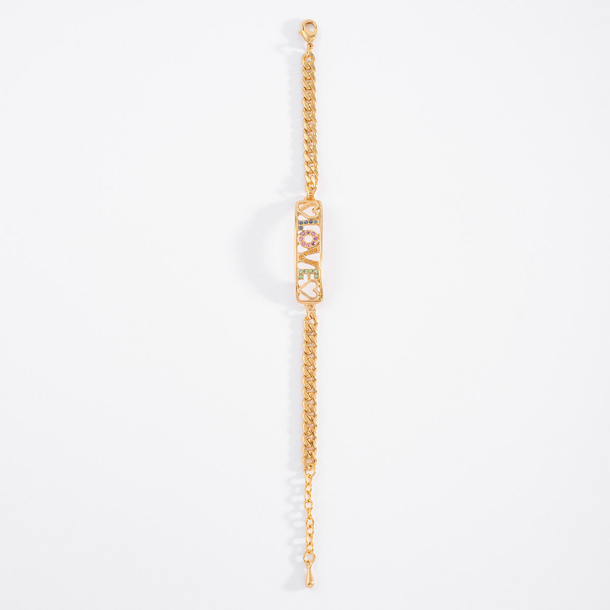 Nice & Bella Gold-Plated Bracelet with Stones of Various Colors