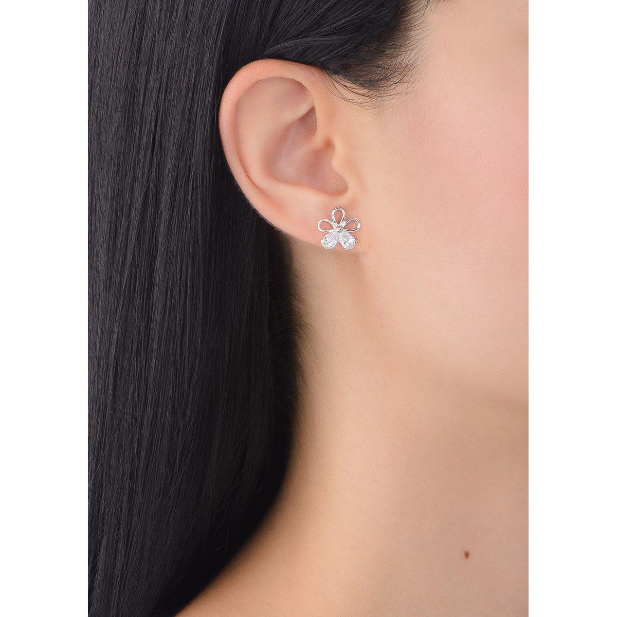 Nice & Bella Platinum Plated Earrings & Necklace with Crystal Color Nicestone