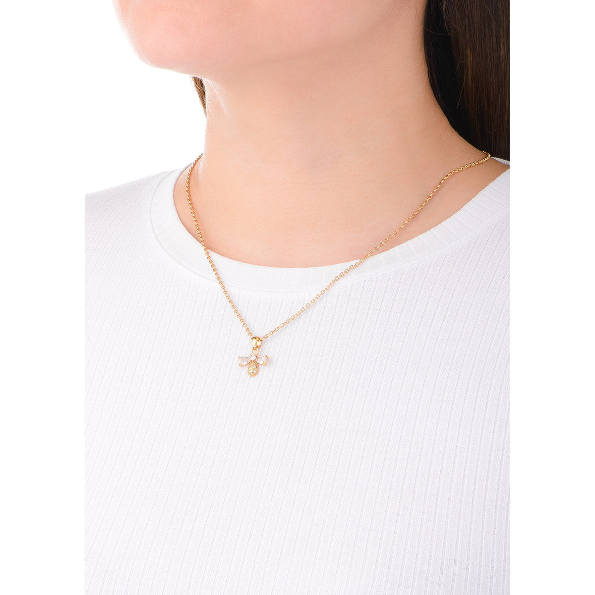 Nice & Bella Gold Plated Necklace with Crystal Color Nicestone