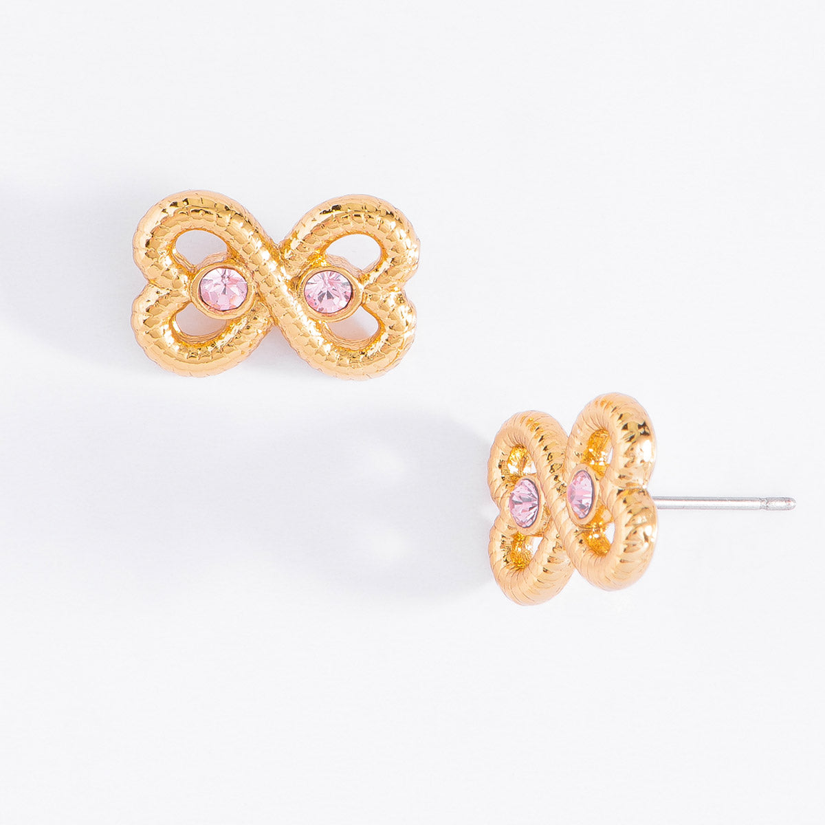 Nice & Bella Gold Plated Necklace, Bracelet, Ring & Earrings with Pink Stones