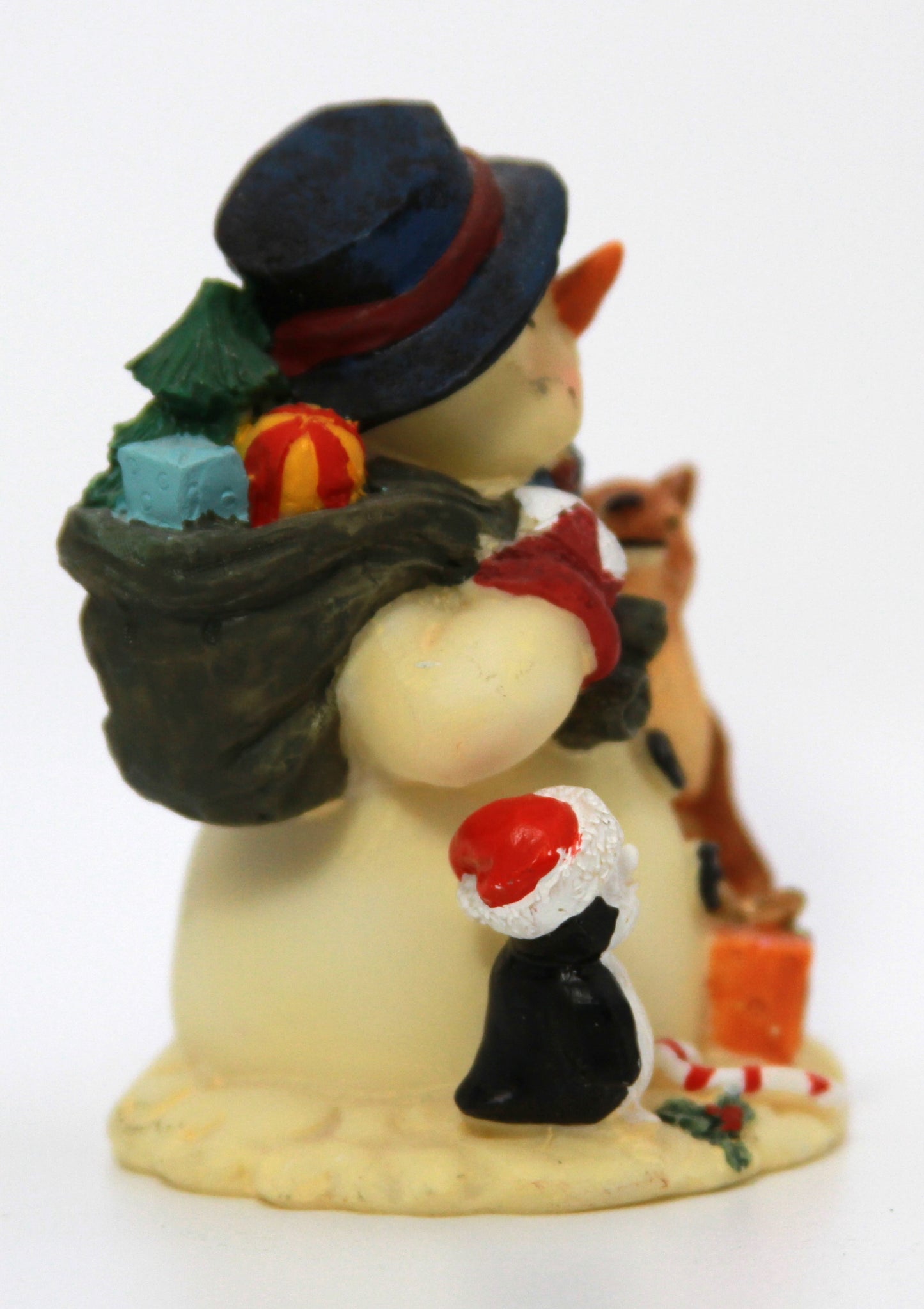 VINTAGE SNOWMAN WITH HIS REINDEER & PENGUIN BUDDY