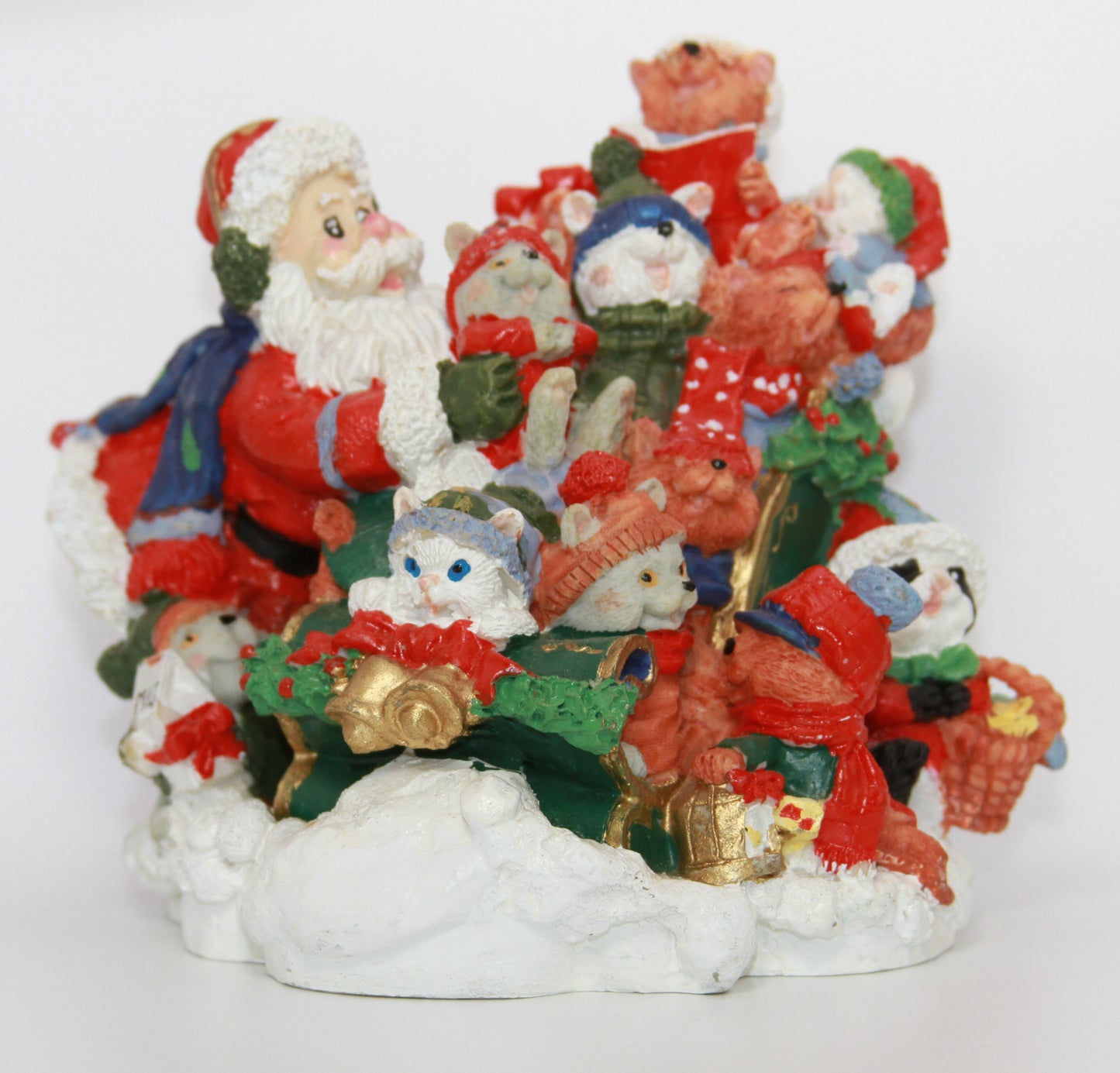 Christmas Decor "Santa with Cats" Cedar Creek Collection