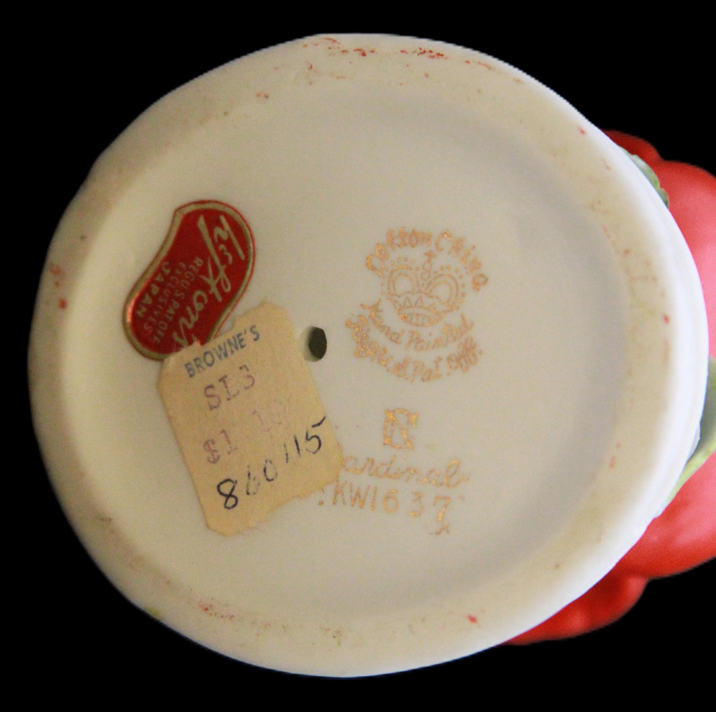 Vintage Lefton China Hand Painted Red Cardinal Bird Figurine