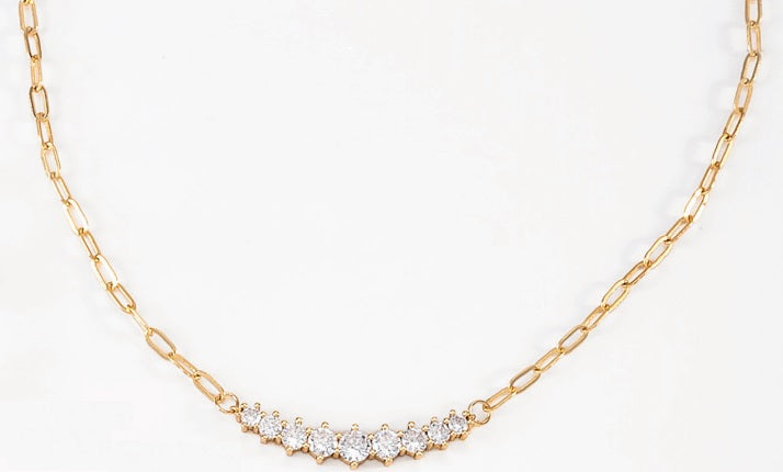 Nice & Bella Gold Plated Necklace with Nicestone/ Diamonice