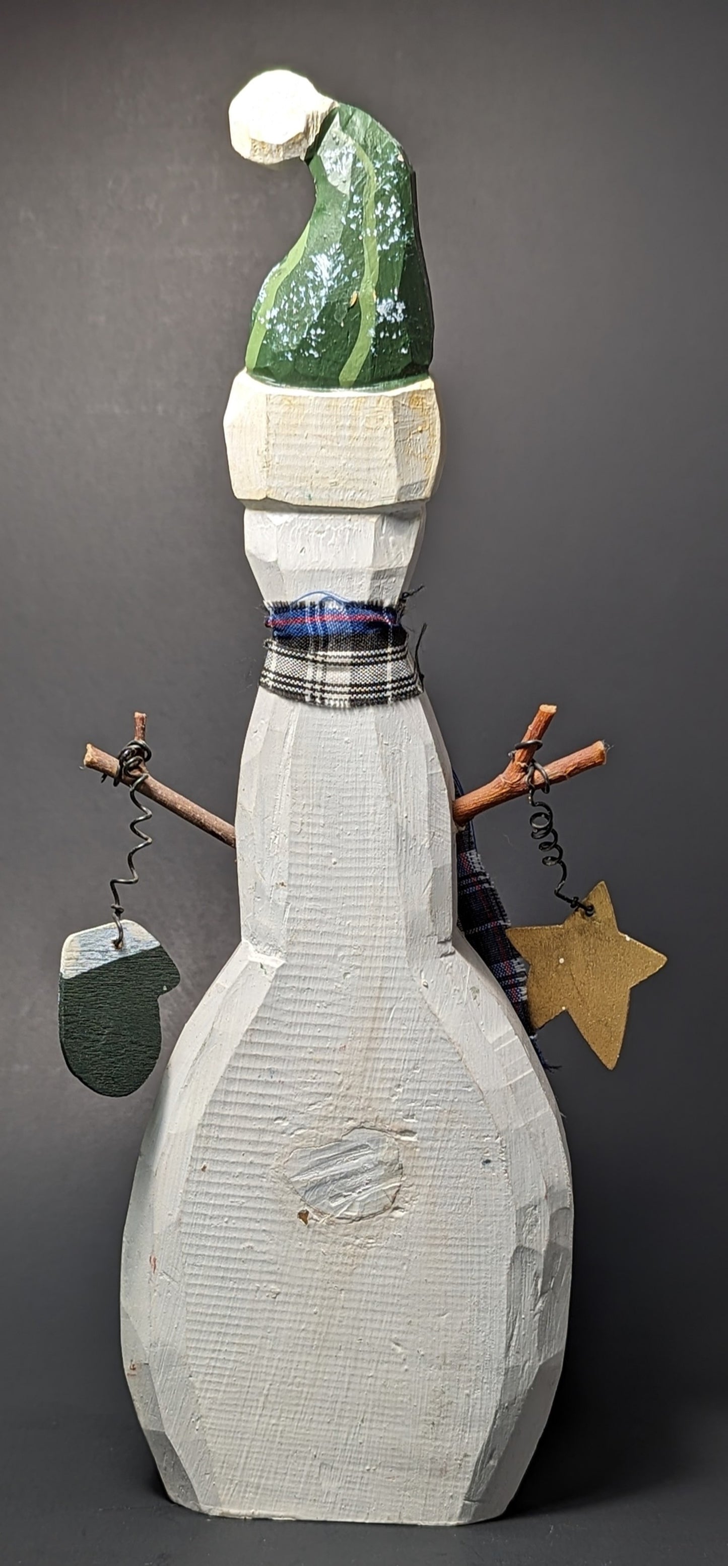 Wooden Snowman with Heart