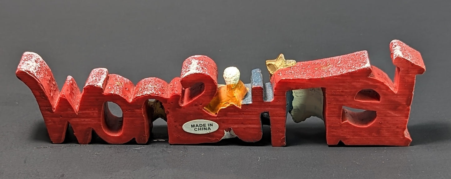 HENTON 4-PIECE HOLIDAY SNOW MESSAGE LETTERS WITH SNOWMAN