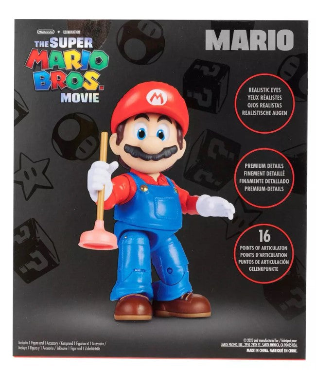Nintendo The Super Mario Bros. Movie Mario Figure with Plunger Accessory