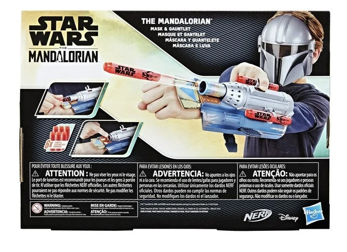 NERF Star Wars The Mandalorian Mask & Gauntlet, Star Wars NERF Blaster, Star Wars Mask