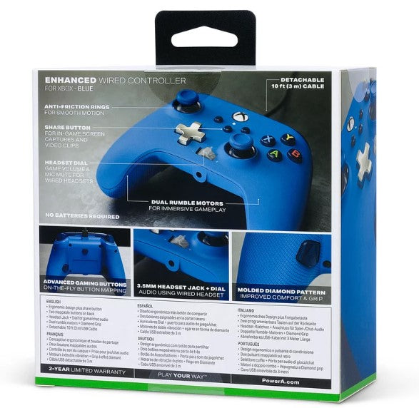 PowerA Enhanced Wired Controller for Xbox Series X|S - Blue