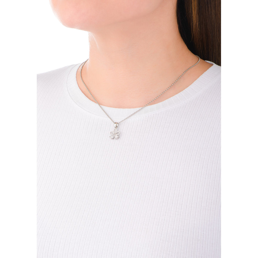 Nice & Bella Platinum Plated Earrings & Necklace with Crystal Color Nicestone