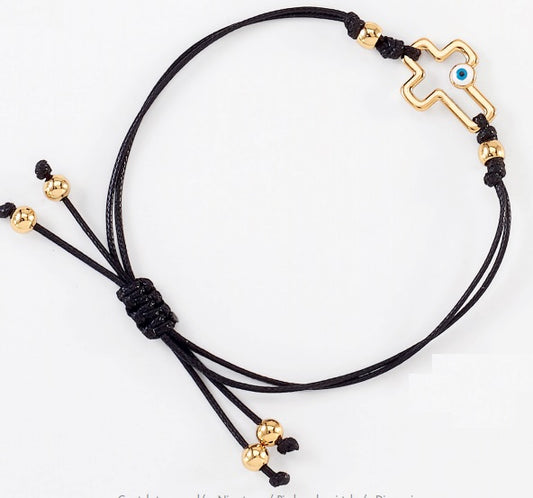 Nice & Bella Gold Plated Bracelet Cross with Eye