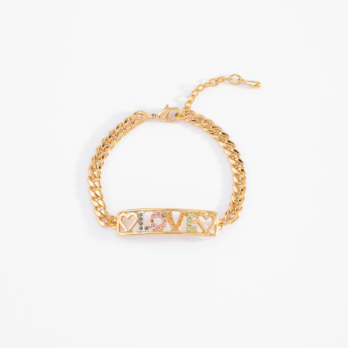 Nice & Bella Gold-Plated Bracelet with Stones of Various Colors
