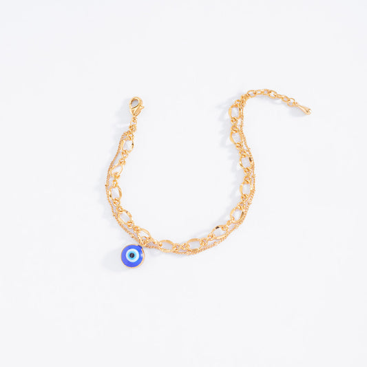 Nice & Bella Gold Plated Necklace & Bracelet with Eyes