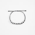 Nice & Bella Black Woven Bracelet with Platinum Plated Pieces