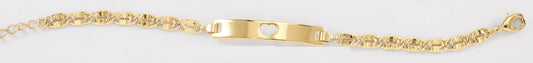 Nice & Bella Gold Plated Heart Id Bracelet