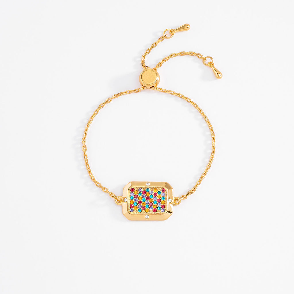 Nice & Bella Gold Plated Necklace, Earrings & Bracelet with Stones Of Various Colors