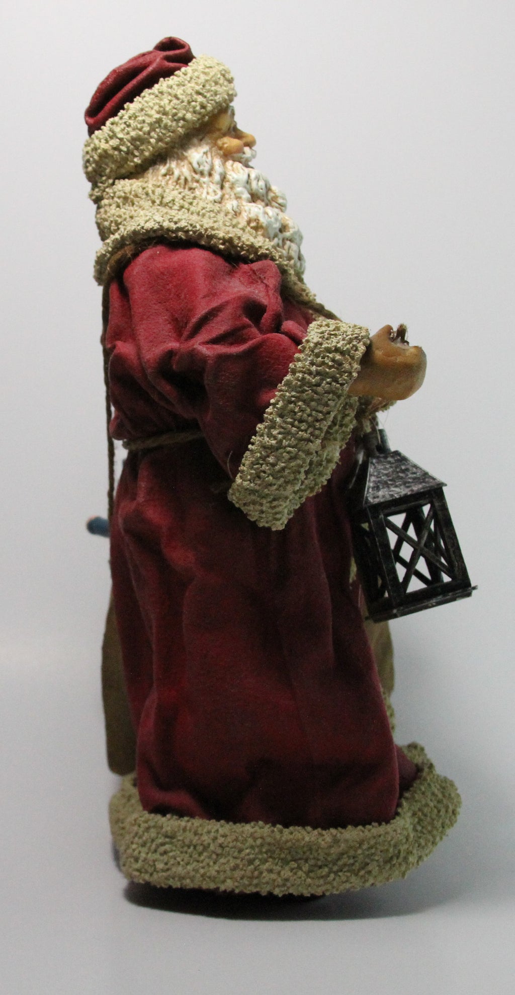 Santa’s Word Kurt S Adler Handcrafted Fabric Mache Old World Burgundy Santa