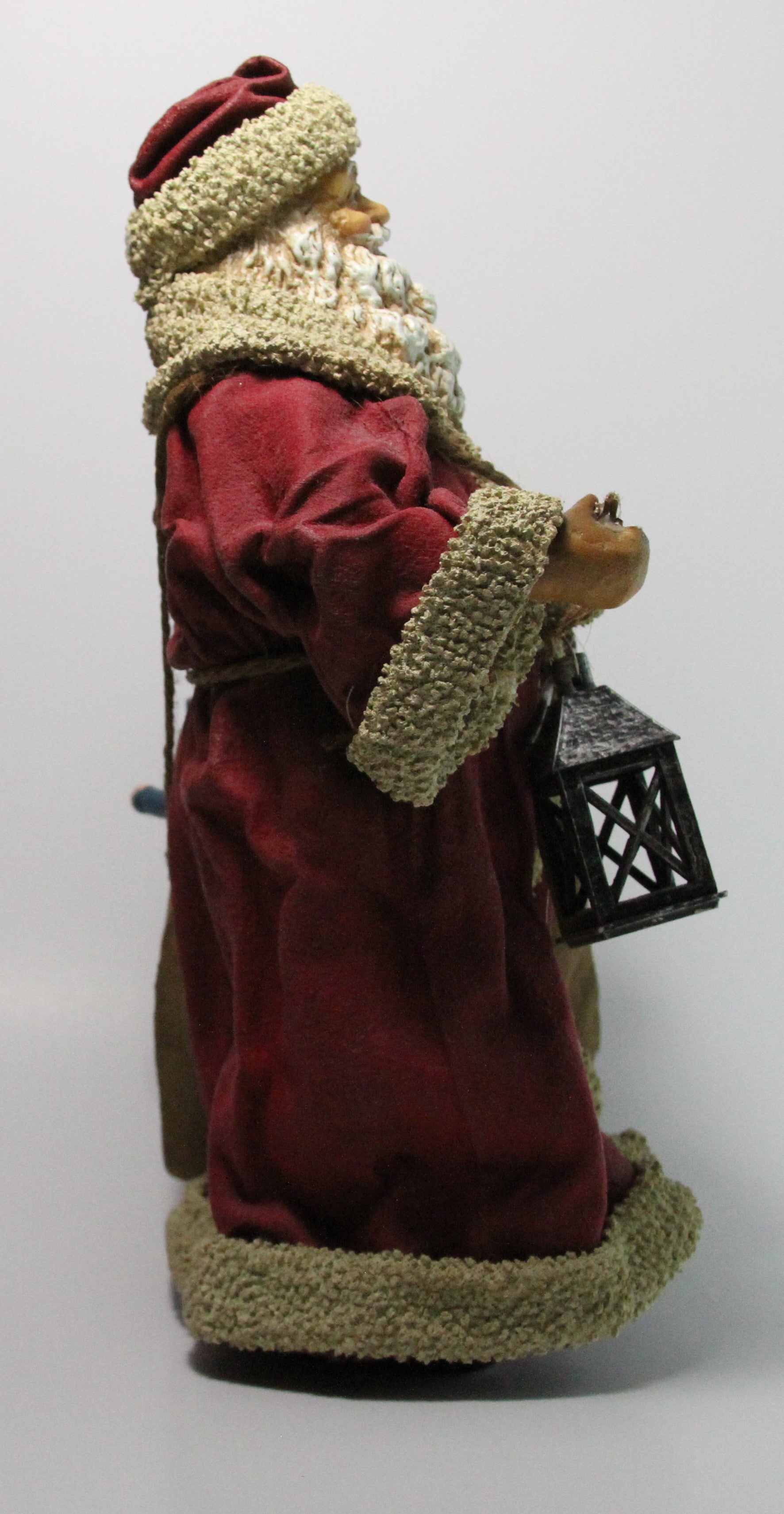 Santa’s Word Kurt S Adler Handcrafted Fabric Mache Old World Burgundy Santa