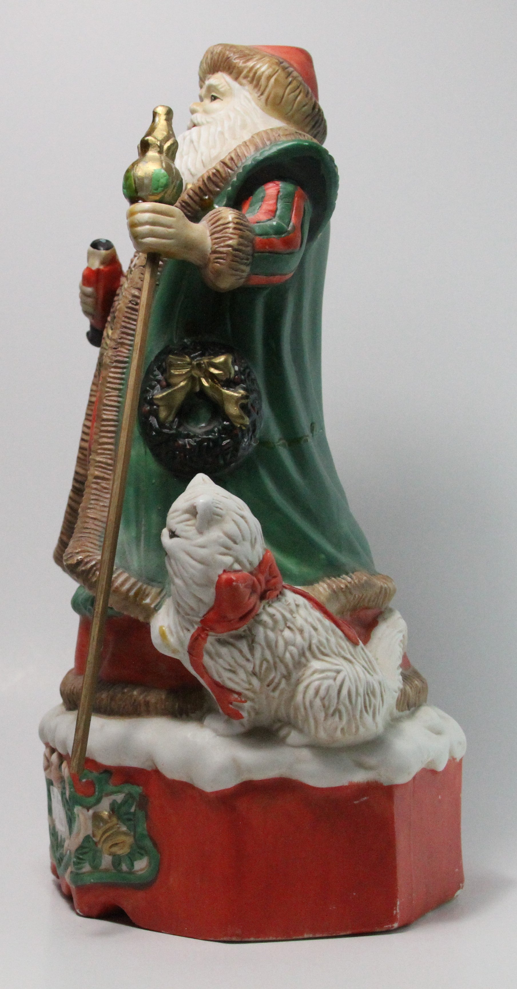MERRY OLE SOUL MUSICAL SANTA CLAUS, CHRISTMAS WIND UP MUSIC BOX FIGURINE