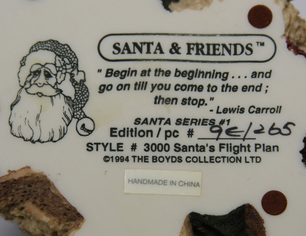 Boyds Collection, SANTA'S FLIGHT PLAN, 1994