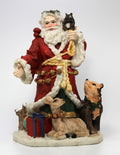 Santa & Forest Animals Holiday Figurine, Holly Wreath Crown