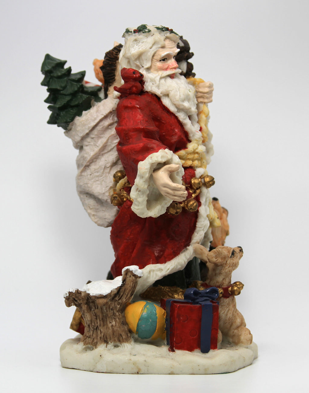 Santa & Forest Animals Holiday Figurine, Holly Wreath Crown