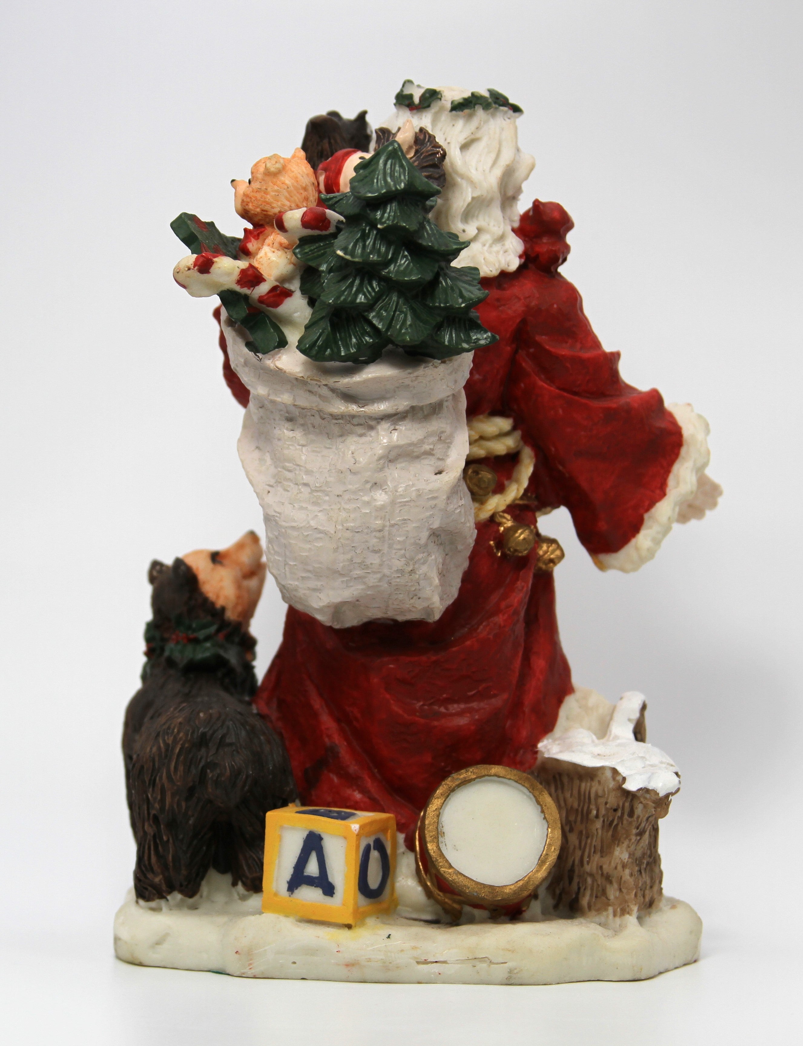 Santa & Forest Animals Holiday Figurine, Holly Wreath Crown