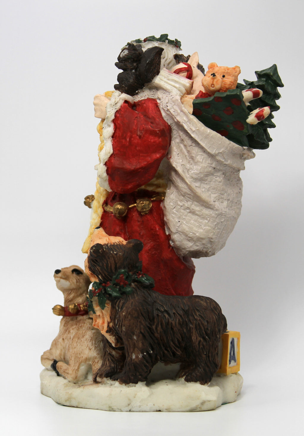 Santa & Forest Animals Holiday Figurine, Holly Wreath Crown