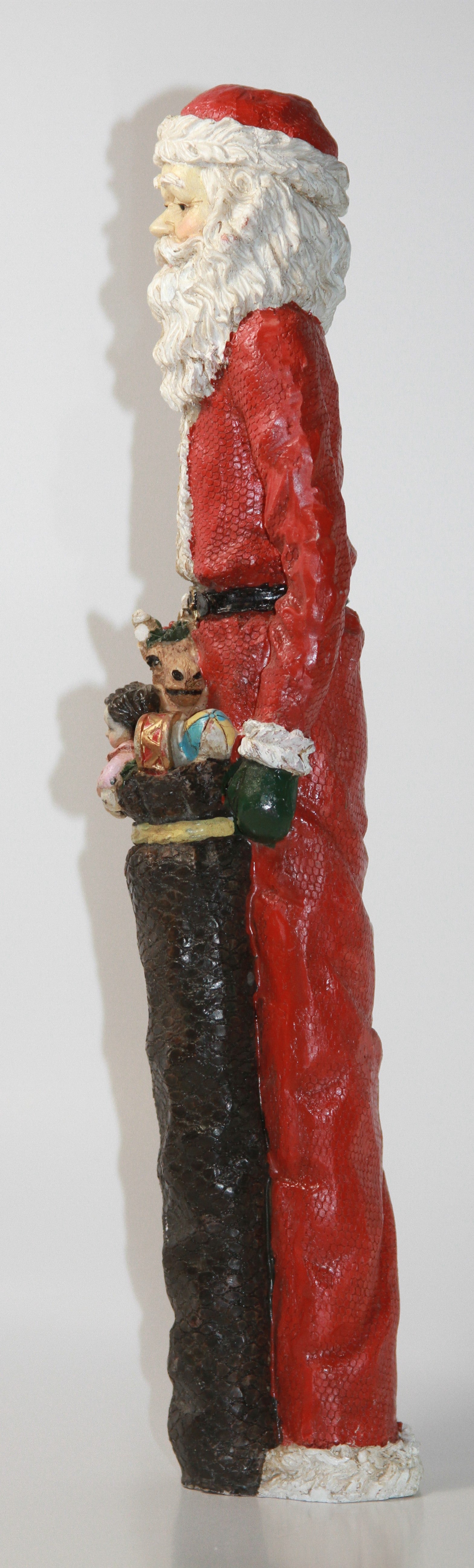 Christmas Tall Resin Pencil Santa Holding Bag & Presents