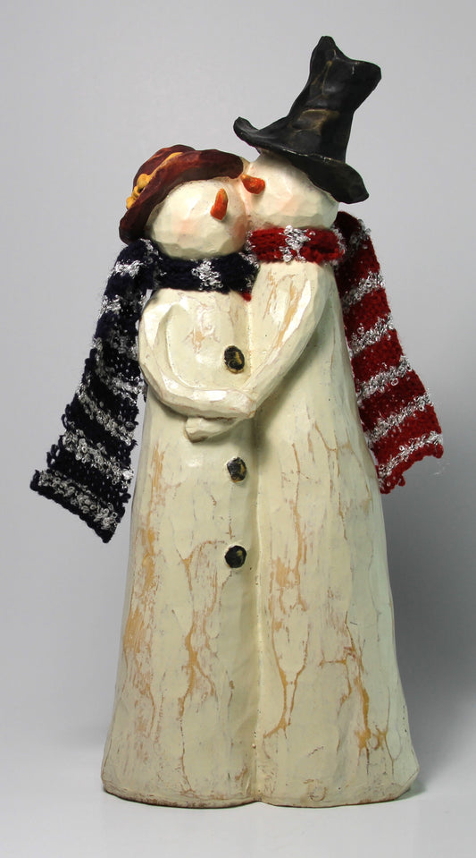 DENNIS EAST INTERNATIONAL RUSTIC SNOWMAN COUPLE