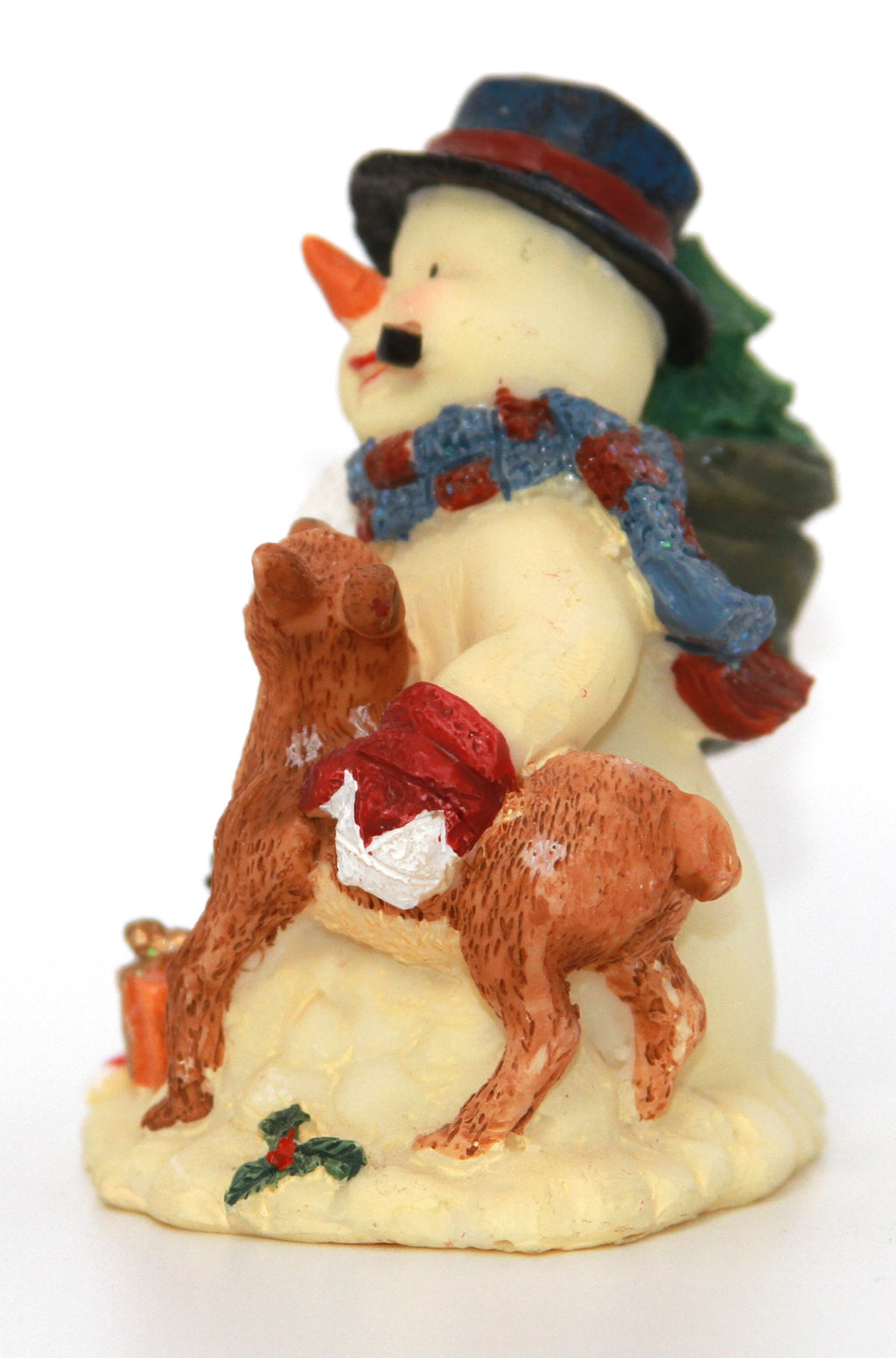 VINTAGE SNOWMAN WITH HIS REINDEER & PENGUIN BUDDY