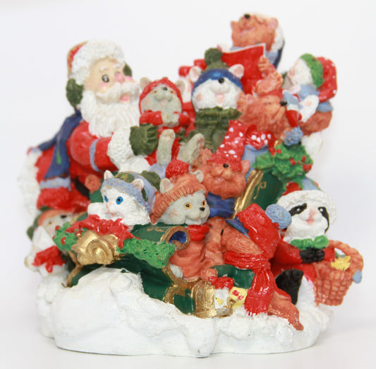 Christmas Decor "Santa with Cats" Cedar Creek Collection