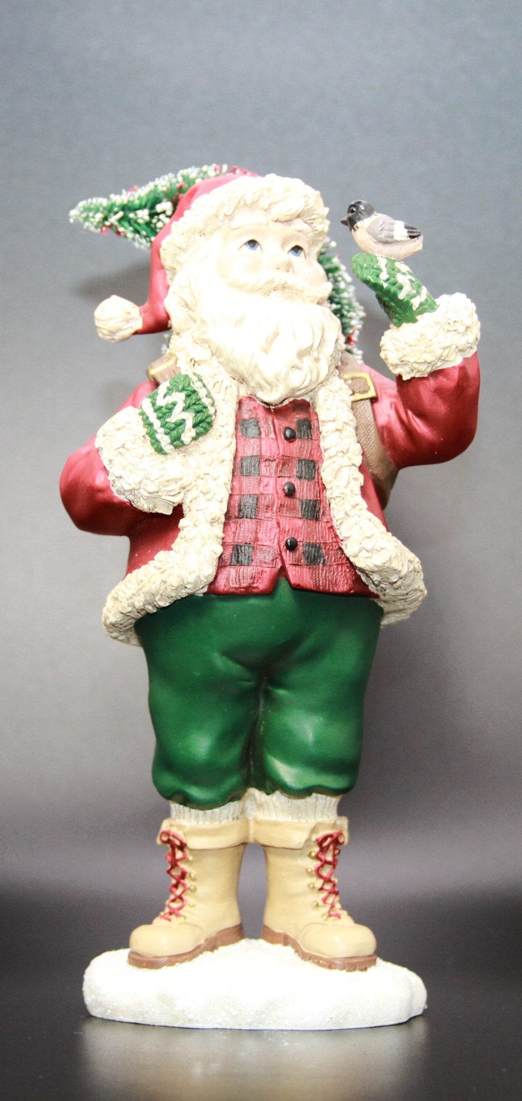 SANTA WITH CHRISTMAS TREE AND BIRD