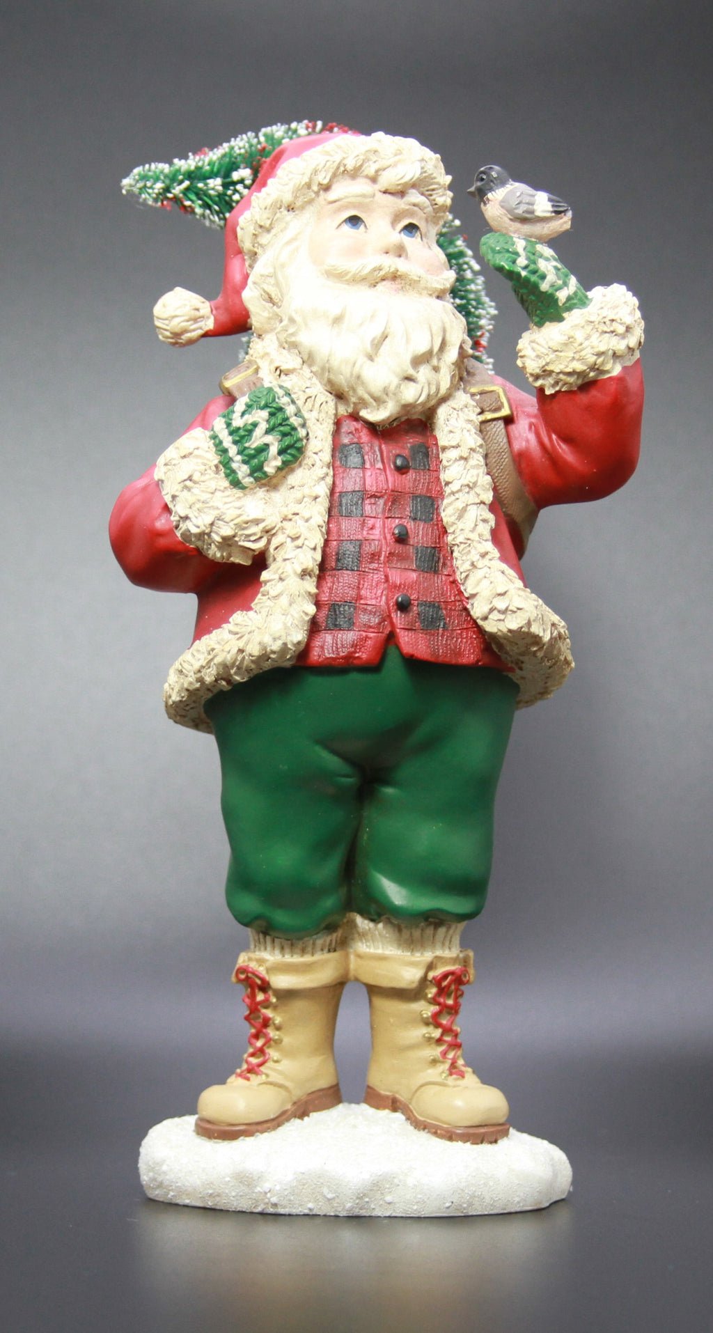 SANTA WITH CHRISTMAS TREE AND BIRD