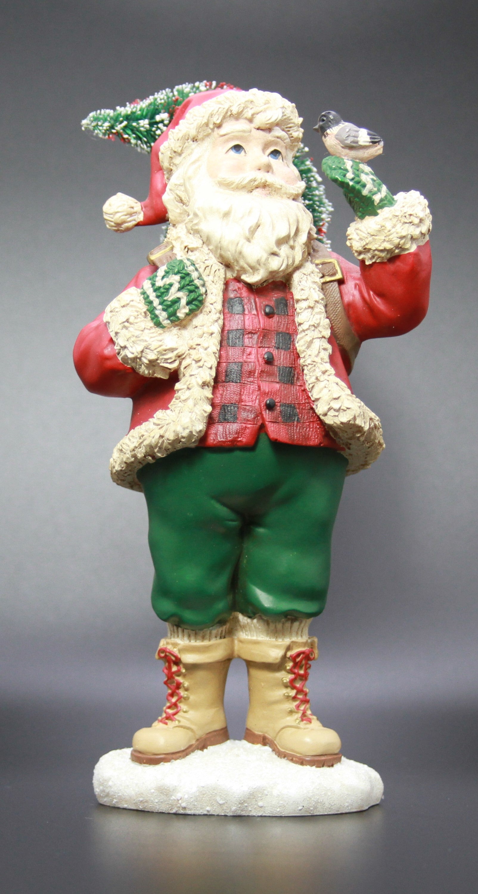SANTA WITH CHRISTMAS TREE AND BIRD