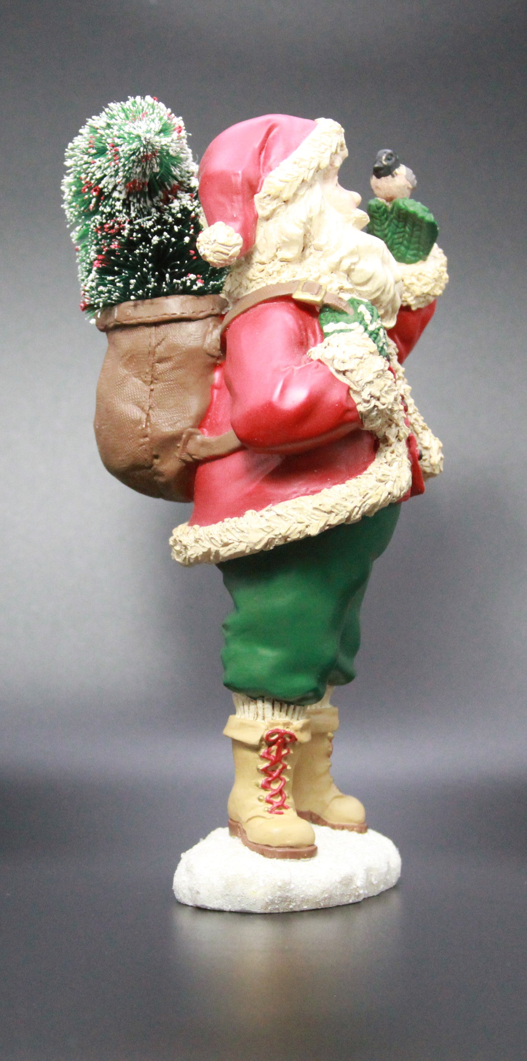 SANTA WITH CHRISTMAS TREE AND BIRD