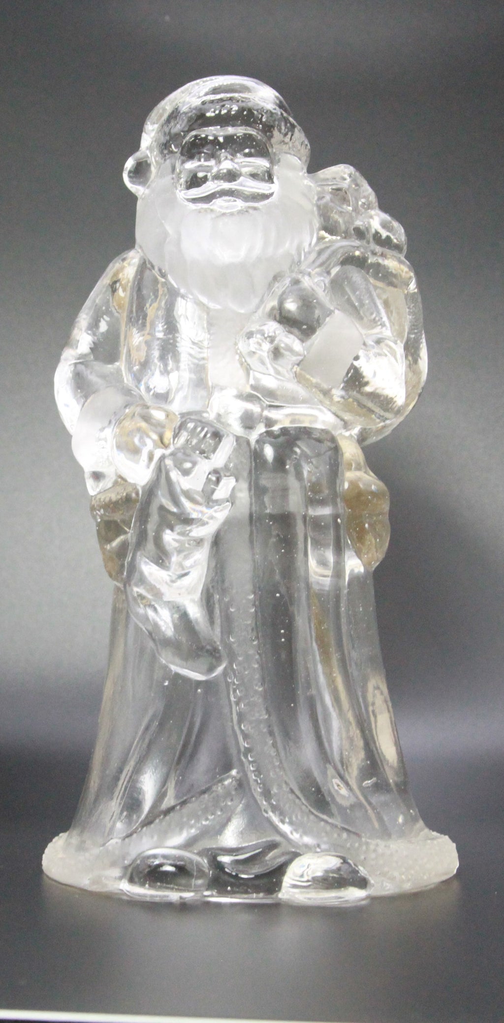 Vintage Frosted Glass Santa Candle Holder