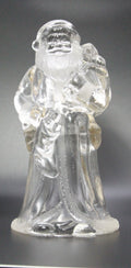 Vintage Frosted Glass Santa Candle Holder