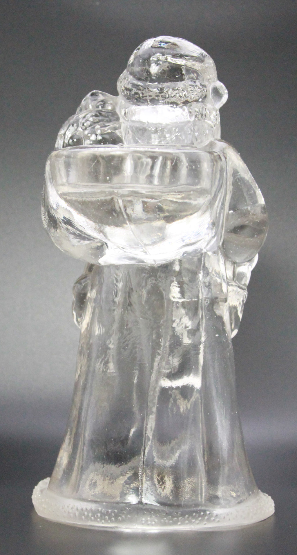 Vintage Frosted Glass Santa Candle Holder