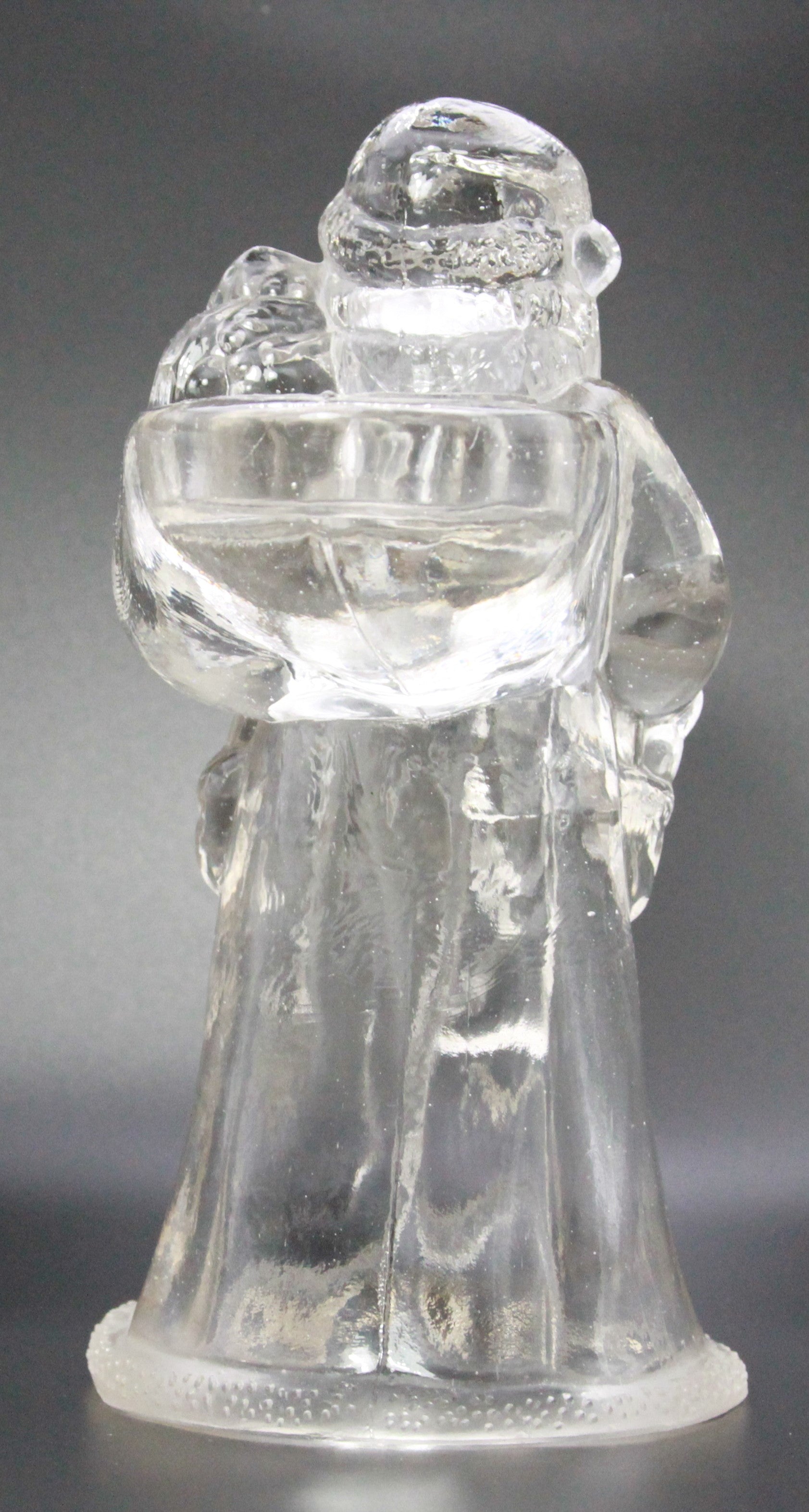 Vintage Frosted Glass Santa Candle Holder