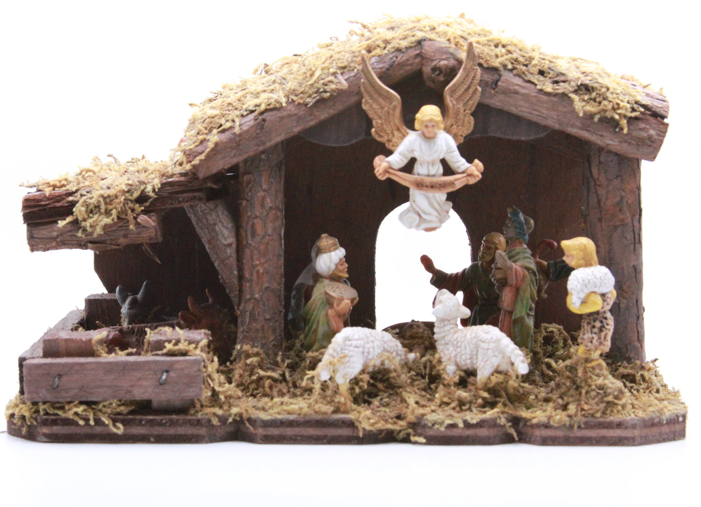 Nativity Set in Wood Stable