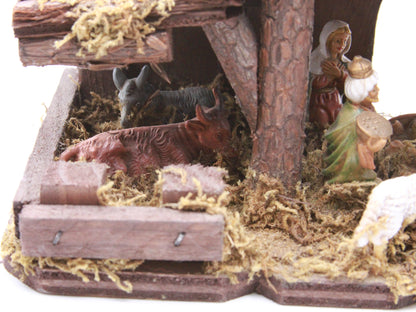 Nativity Set in Wood Stable