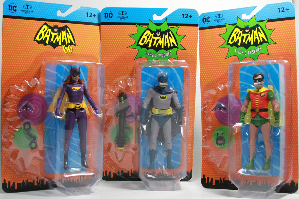 2023 DC Mcfarlane Toys Classic ‘66 TV Series Lot 3 Oxygen Batman/Robin/Batgirl