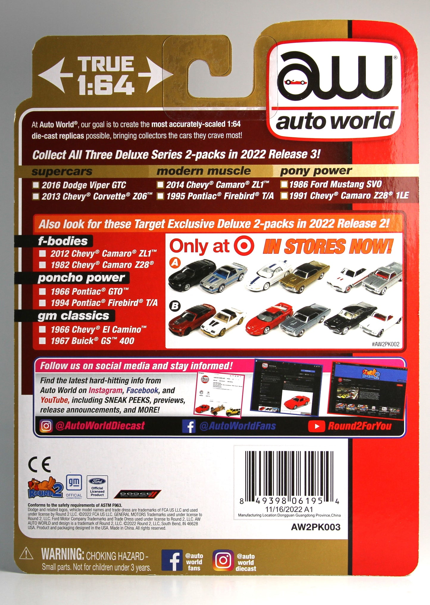 Auto World 2 Pack Limited Supercars, 14' Camaro ZLT1 Convertible & 1995' Pontiac Firebird