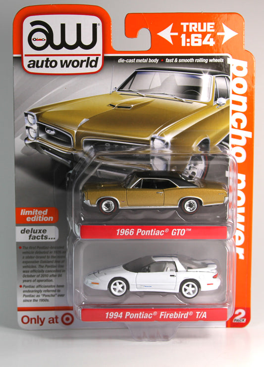 Auto World Poncho Power 1966 Pontiac GTO & 1994 Fierbird T/A Limited Edition