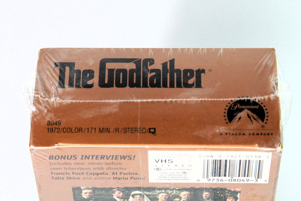 The GODFATHER! Brand New VHS Movie! Sealed 2-Tape Set!