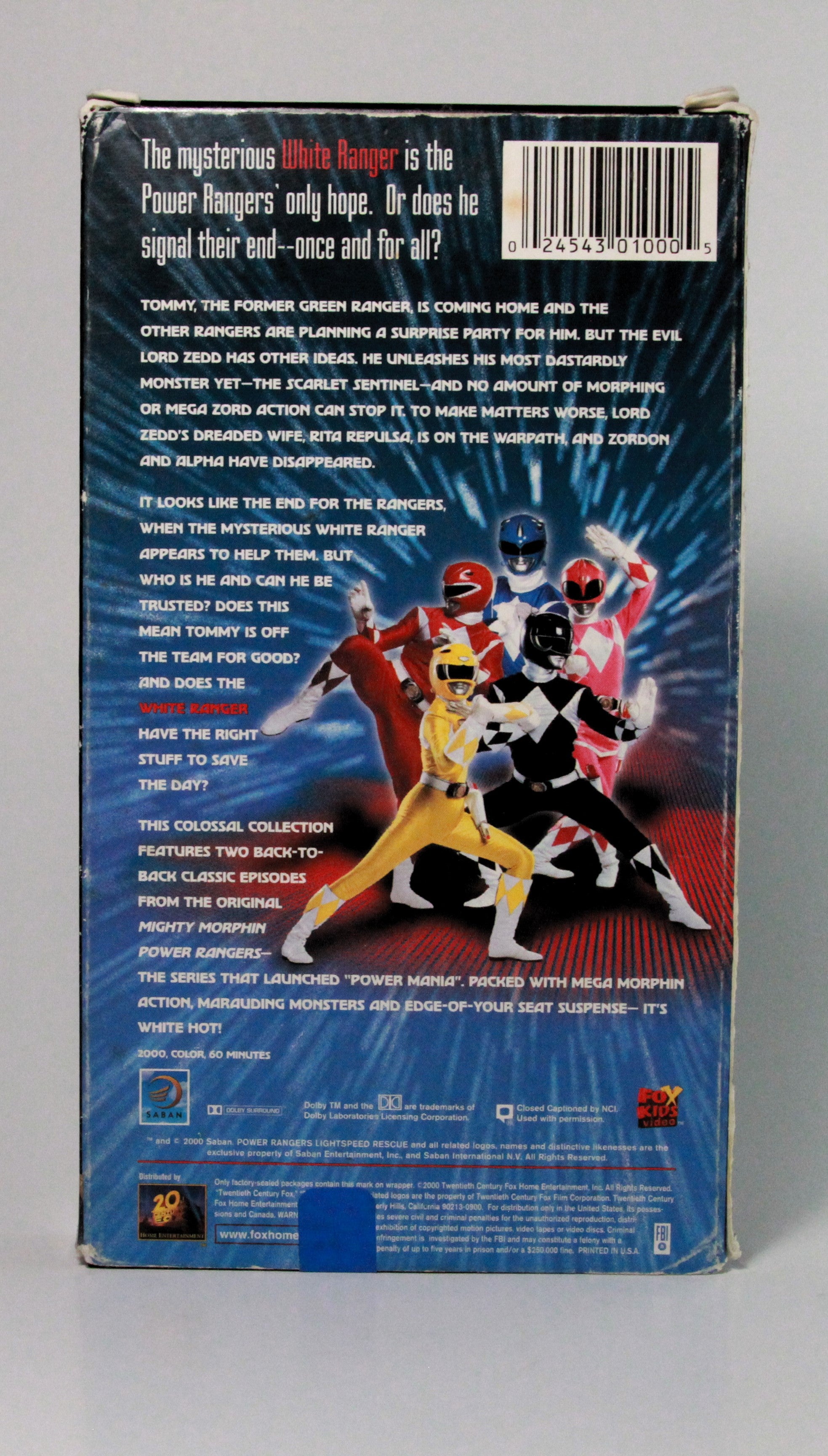 Power Rangers Power Playback Ranger Edition White Ranger Adventure VHS