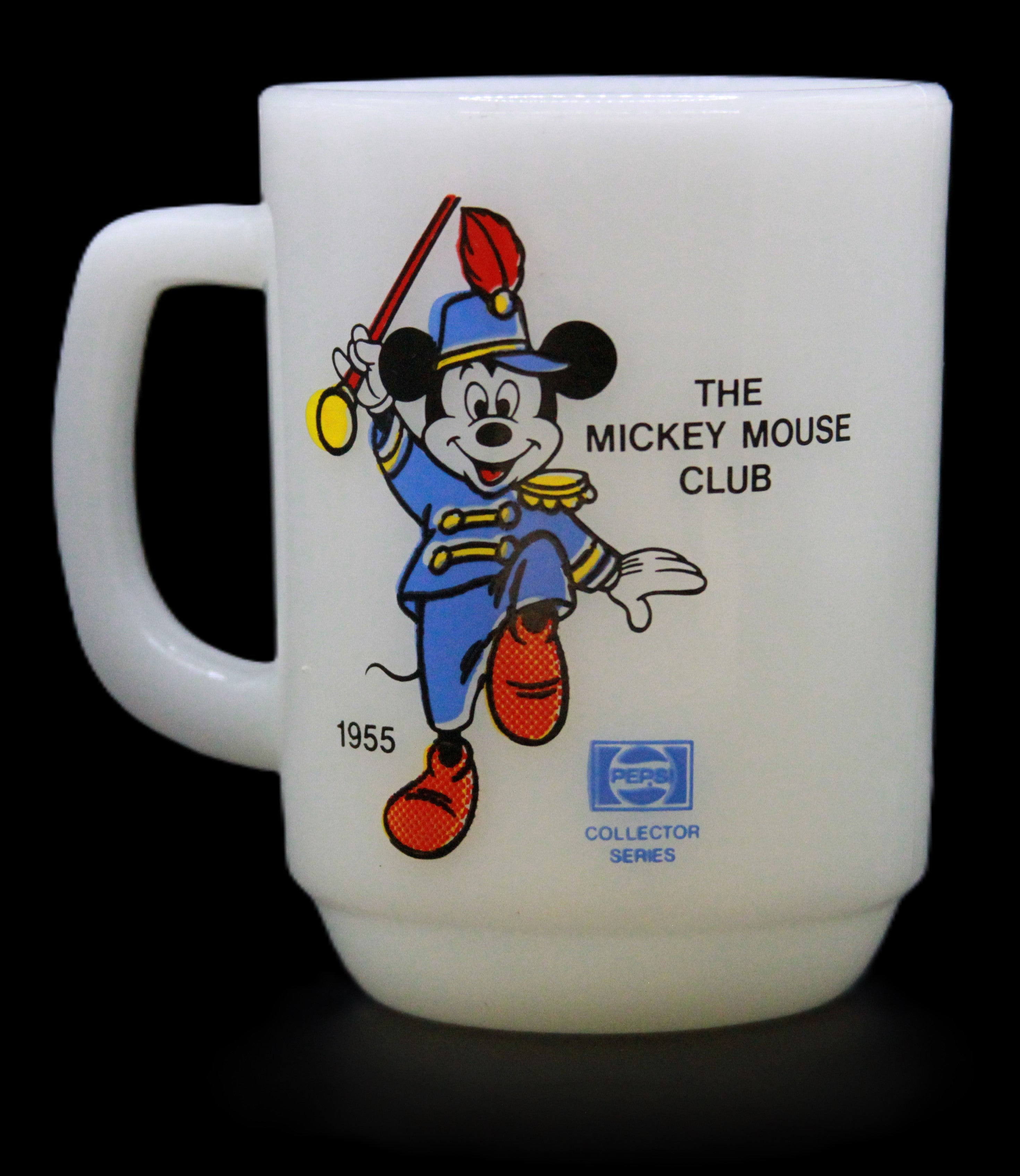 Four Fire King Anchor Hocking Pepsi Mickey Mouse & Marching Band Coin Bank