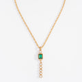 Nice & Bella Gold Plated Necklace, Bracelet, Ring & Earrings with Crystal And Green Stone