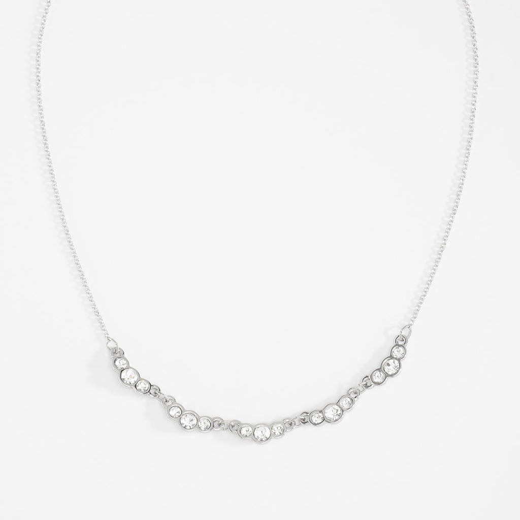 Nice & Bella Platinum Plated Necklace with Crystal Color Stones